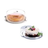 Prato Para Bolo Pudim Inox Boleira Cúpula Acrílica 27,5cm - 1