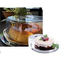 Prato Para Bolo Pudim Inox Boleira Cúpula Acrílica 27,5cm - 3