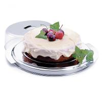 Prato Para Bolo Pudim Inox Boleira Cúpula Acrílica 27,5cm - 6