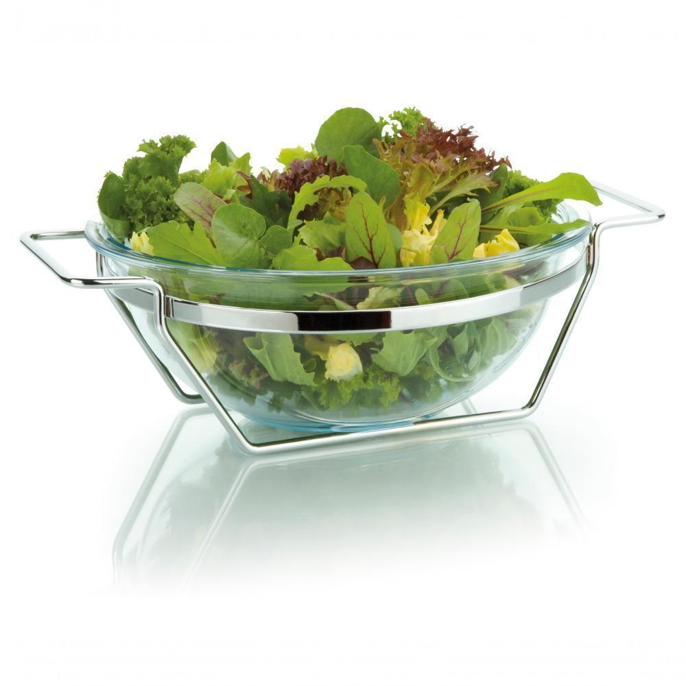 Saladeira De Vidro 3l Gourmet Luxo Com Suporte Massas Sopas - 1