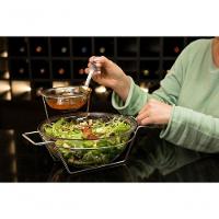 Saladeira Gourmet Com Dois Potes De Vidro Para Molho Massas