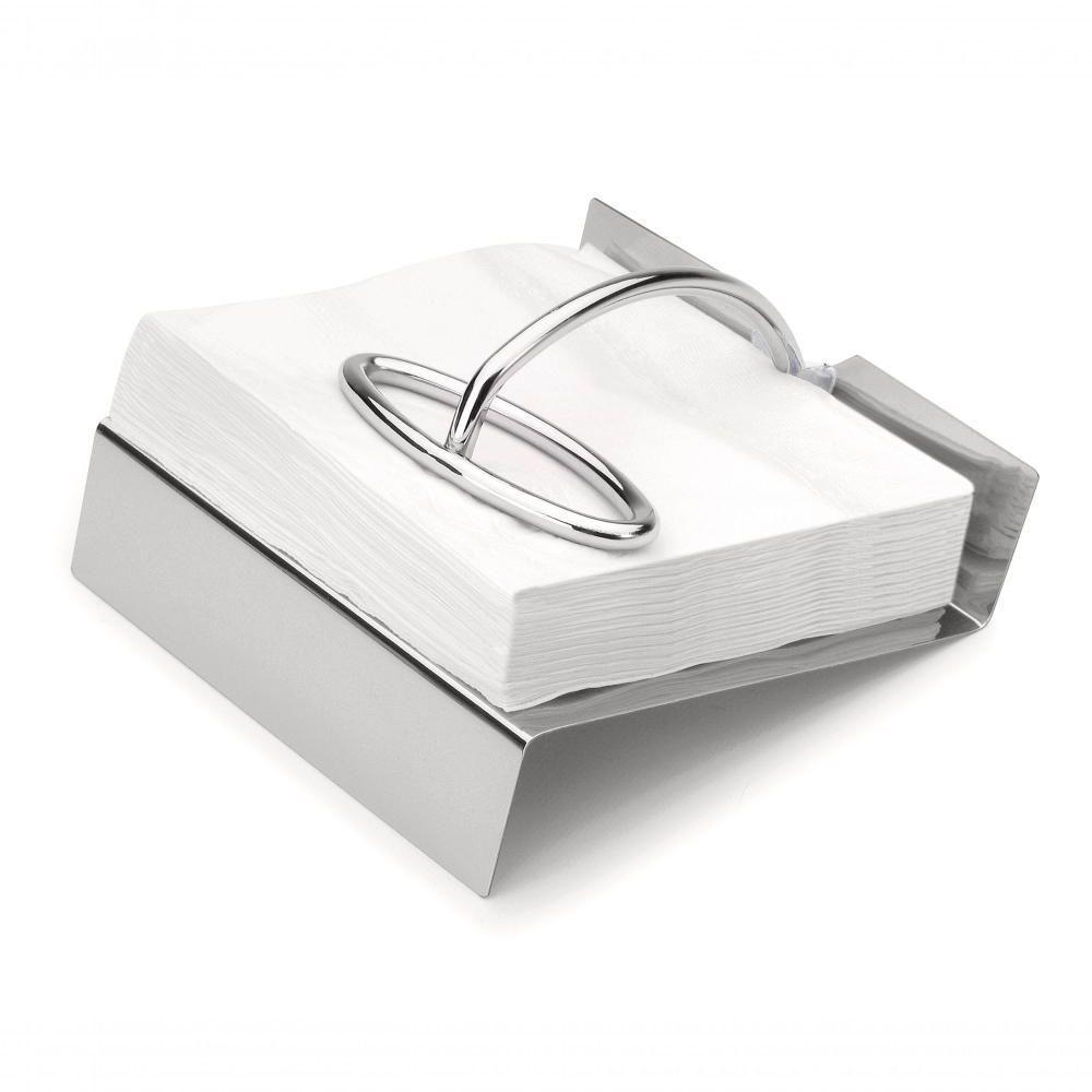 Porta Guardanapos De Papel Aço Inox Organizador De Cozinha Mesa Posta Servir Com Contrapeso Gloss - 1