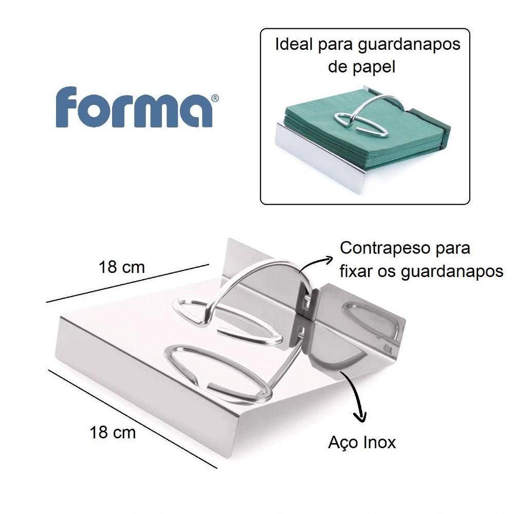 Porta Guardanapos De Papel Aço Inox Organizador De Cozinha Mesa Posta Servir Com Contrapeso Gloss - 2