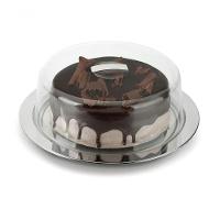 Boleira Prato Para Bolo Inox Com Cúpula Acrílico 33cm Pudim - 1