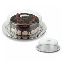 Boleira Prato Para Bolo Inox Com Cúpula Acrílico 33cm Pudim - 3