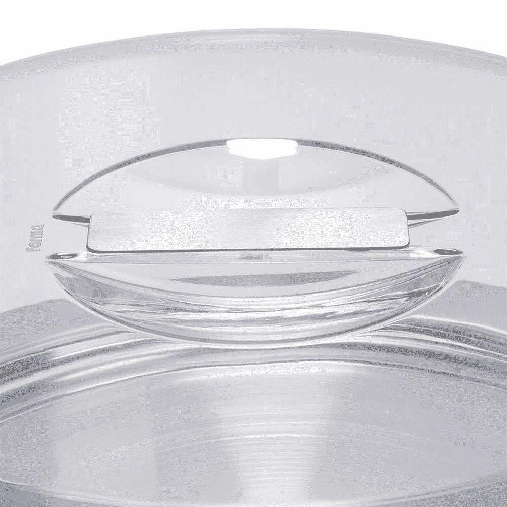 Boleira Com Pedestal Base Inox 33cm Prato Para Bolo Pudim - 3