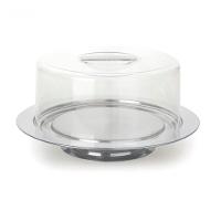 Boleira Com Pedestal Base Inox 33cm Prato Para Bolo Pudim - 5