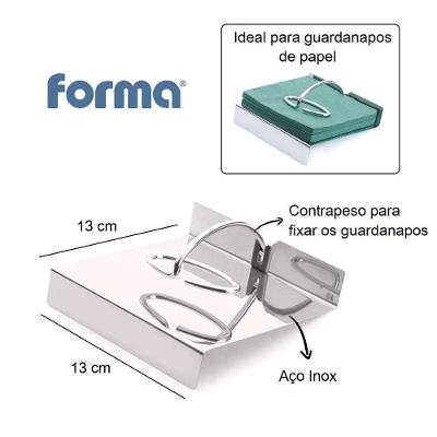 Porta Guardanapos De Papel Aço Inox Gloss Organizador Mesa Organizada Casa Cozinha Papel Toalha