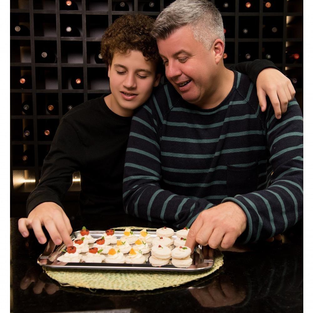 Bandeja Retangular Inox 35x25 Cm Com Alças Multiuso Servir Decorativa Casa Cozinha Bar Bebidas - 5