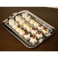 Bandeja Retangular Inox 35x25 Cm Com Alças Multiuso Servir Decorativa Casa Cozinha Bar Bebidas - 2