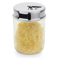 Pote De Vidro Para Queijo Ralado Queijeira Temperos 160g Oregano Ervas Multiuso Tampa Aço Inox - 1