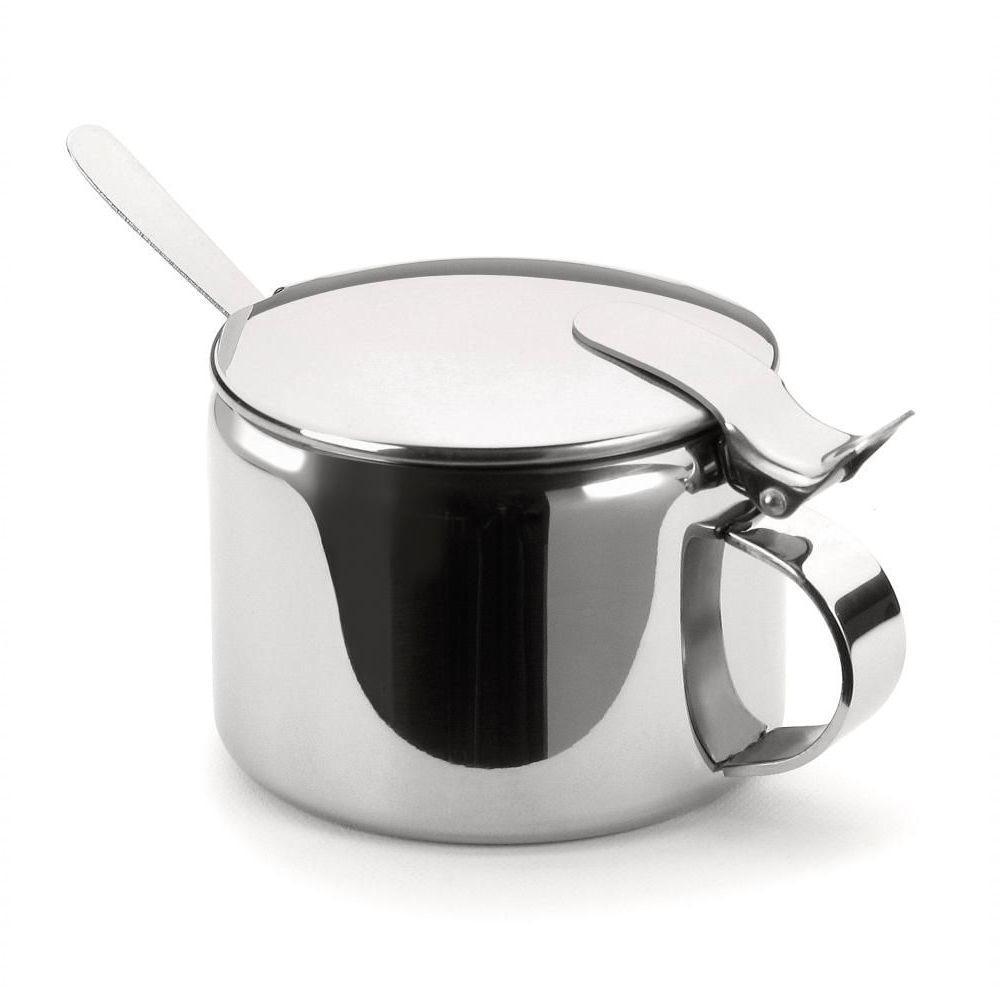 Açucareiro Inox Pote Para Açucar 250g Com Colher Aço Inoxidavel Mesa Chá Café Casa Cozinha Mesa - 1