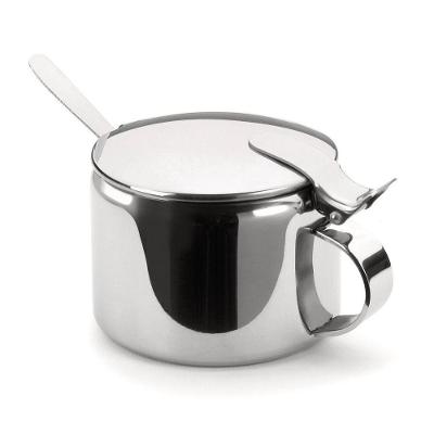 Açucareiro Inox Pote Para Açucar 250g Com Colher Aço Inoxidavel Mesa Chá Café Casa Cozinha Mesa