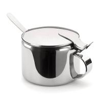 Açucareiro Inox Pote Para Açucar 250g Com Colher Aço Inoxidavel Mesa Chá Café Casa Cozinha Mesa - 1