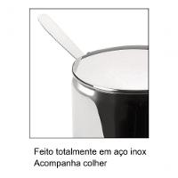 Açucareiro Inox Pote Para Açucar 250g Com Colher Aço Inoxidavel Mesa Chá Café Casa Cozinha Mesa - 3