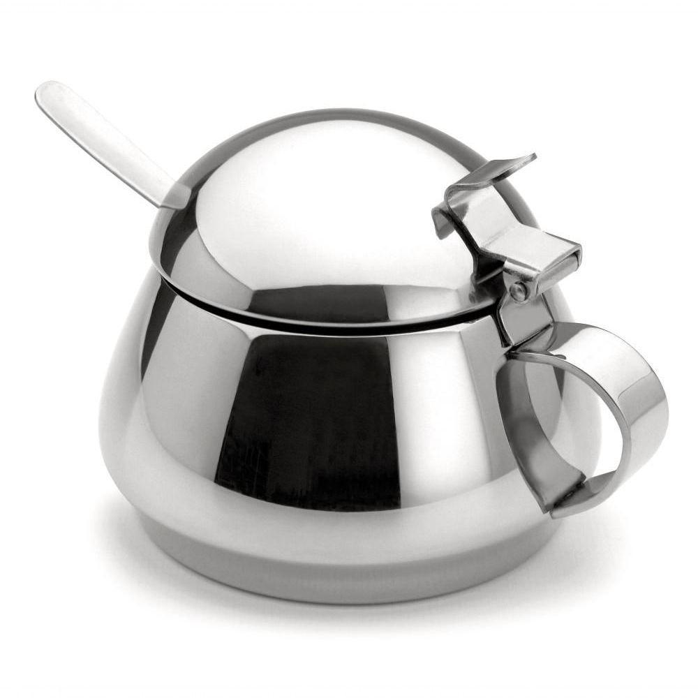 Açucareiro De Mesa Todo De Inox 250g Acompanha Colher Lyr Porta Açucar Servir Chá Café Casa Cozinha - 1