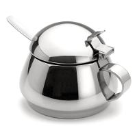 Açucareiro De Mesa Todo De Inox 250g Acompanha Colher Lyr Porta Açucar Servir Chá Café Casa Cozinha - 1