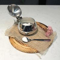 Açucareiro De Mesa Todo De Inox 250g Acompanha Colher Lyr Porta Açucar Servir Chá Café Casa Cozinha - 3