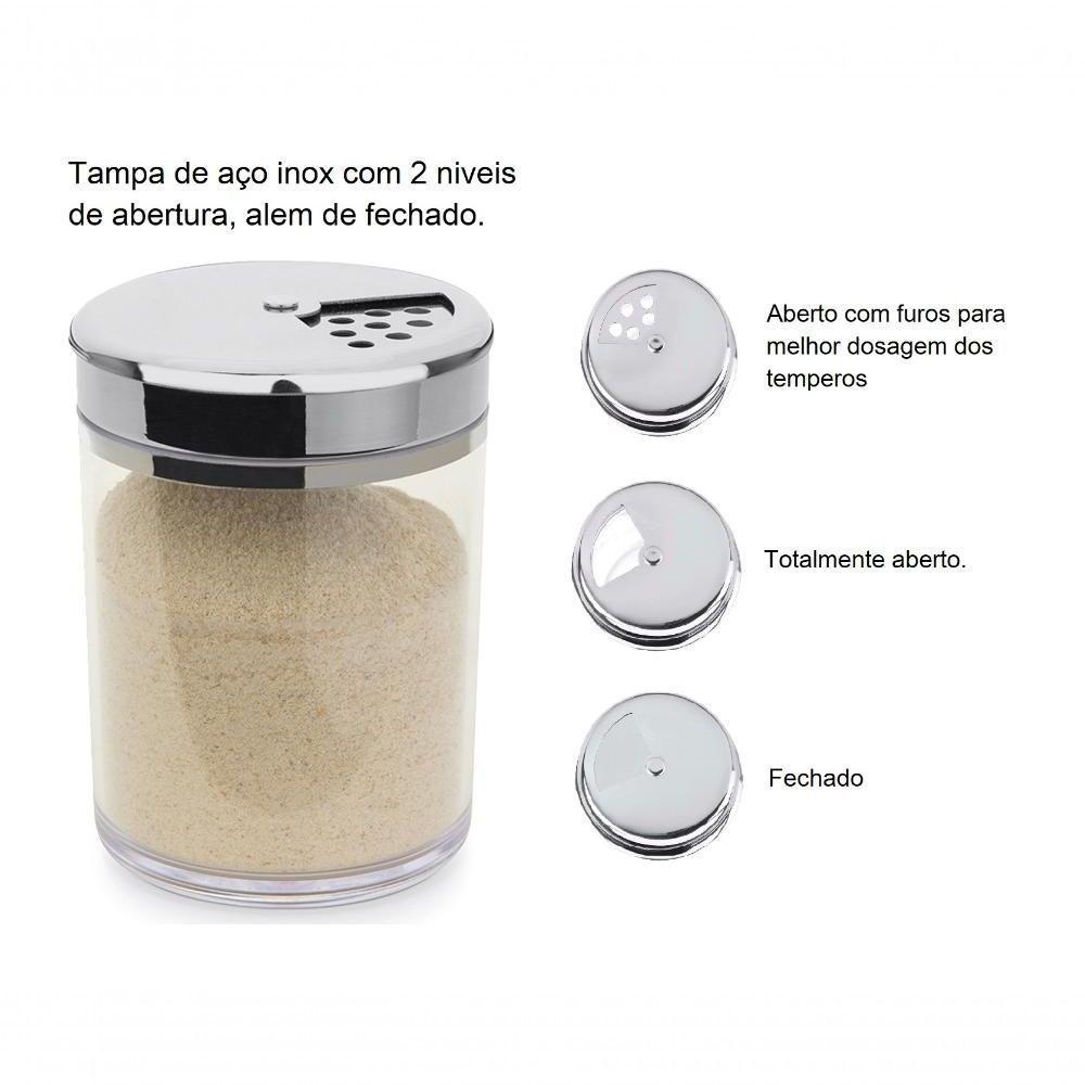 Farinheira Pote Duas Aberturas Temperos Queijo Ralado 330g Oregano Multiuso Dosador Casa Cozinha - 4