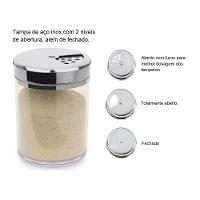 Farinheira Pote Duas Aberturas Temperos Queijo Ralado 330g Oregano Multiuso Dosador Casa Cozinha