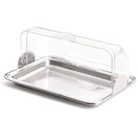Porta Pão Inox Cúpula Acrílico Basculante Vision Multiuso