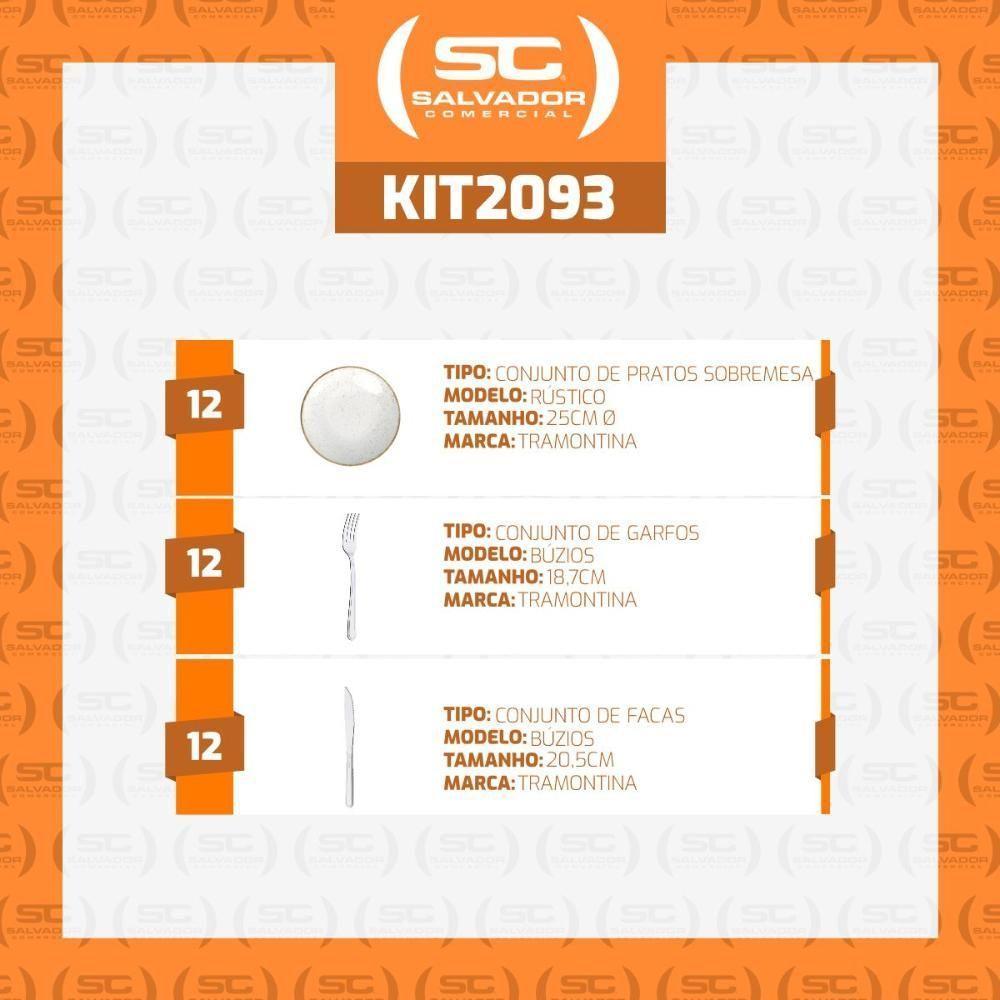 Jogo De Pratos Rústico 12pç Porcelana 25cm Com Talheres Buzios Tramontina - 6