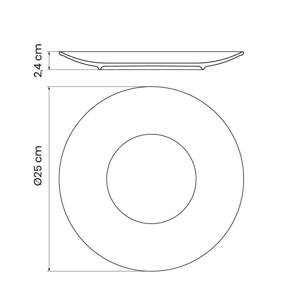 Jogo De Pratos Rústico 12pç Porcelana 25cm Com Talheres Buzios Tramontina - 8