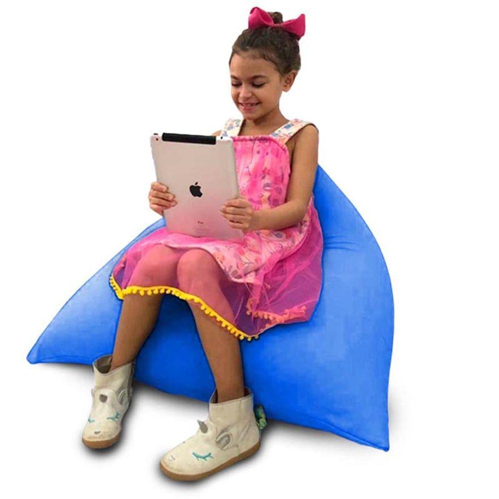 Puff Eli Cor Azul Royal - Enchimento De Pérolas De Eps - 4