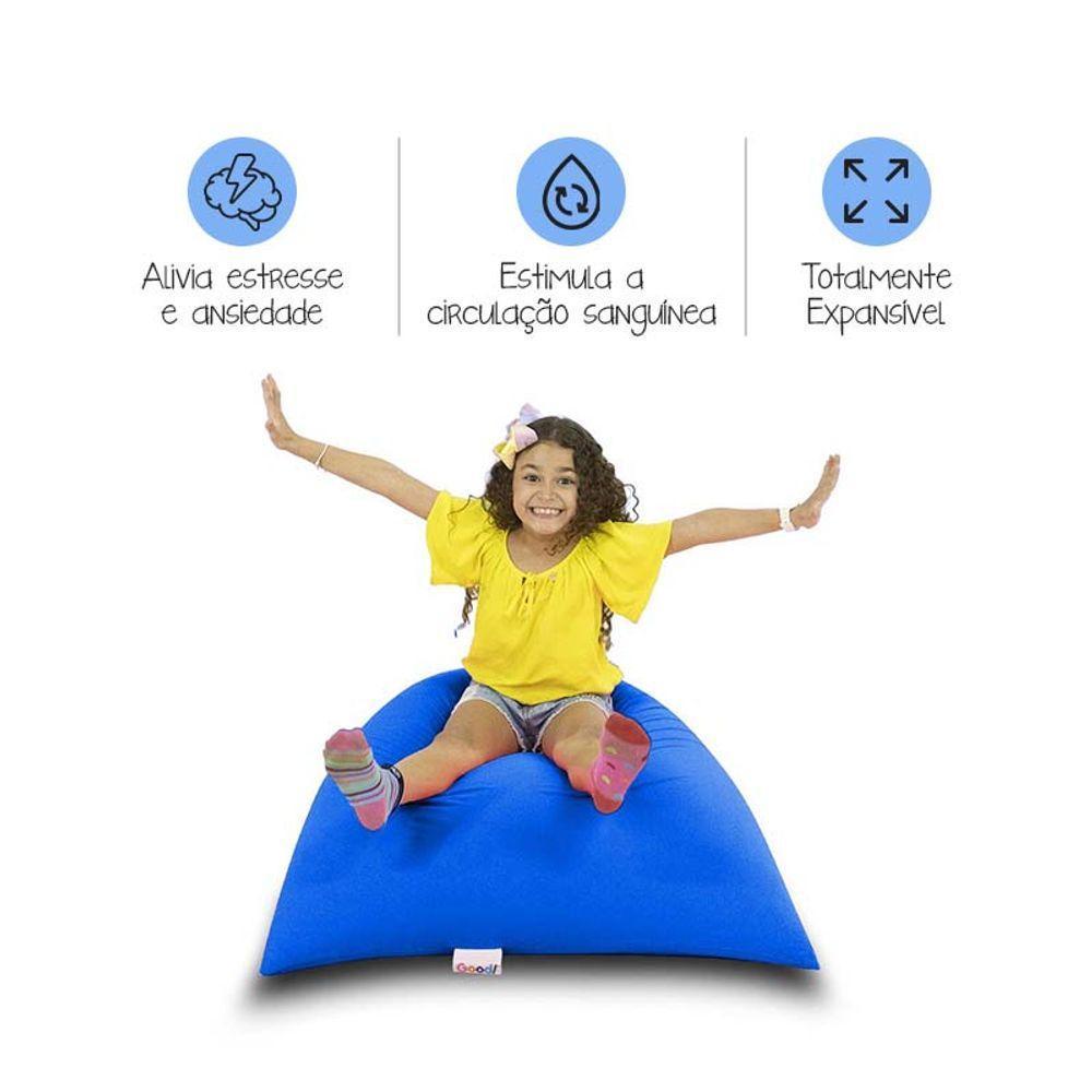 Puff Eli Cor Azul Royal - Enchimento De Pérolas De Eps - 8