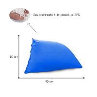 Puff Eli Cor Azul Royal - Enchimento De Pérolas De Eps - 10