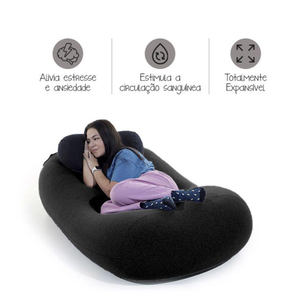 Puff Kevin - Puff Com Apoio De Cabeça - Preto - 6