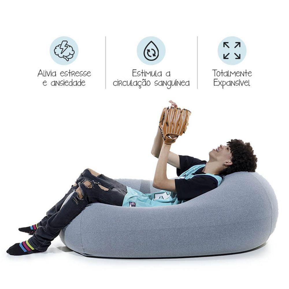 Puff Rollo - Sensorial E Versátil Com Enchimento Cor Cinza - 6