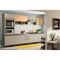 Cozinha Modulada Henn 10pçs 3 Armários 3 Balcões 1 Paneleiro 3 Complementos C10P02 Duna/Cristal - 1