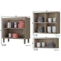 Kit De Cozinha Modulada 10pçs 3 Armários 3 Balcões 1 Paneleiro 3 Complementos C10P02 Duna/Cristal - 8