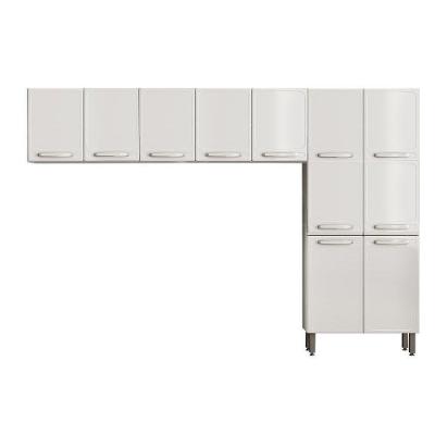 Kit de Cozinha Completa Evidence Aço 80cm Branco com Paneleiro e Armários