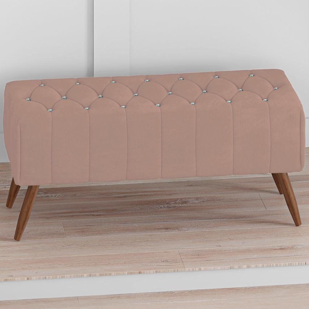 Puff Puf Para Sala 100 Cm Pes Madeira Trit Veludo Sl 949 Peer Sl 949 - 4