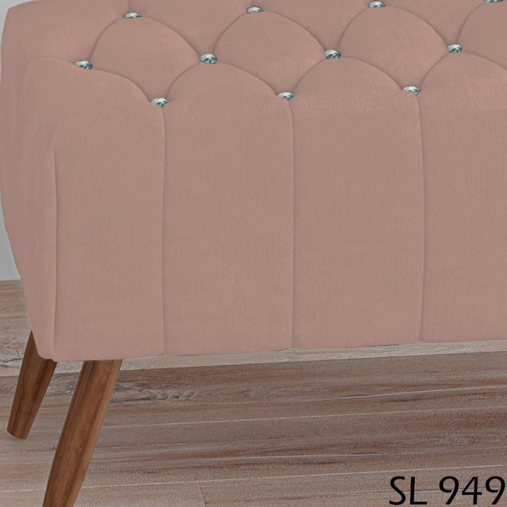Puff Puf Para Sala 100 Cm Pes Madeira Trit Veludo Sl 949 Peer Sl 949 - 7