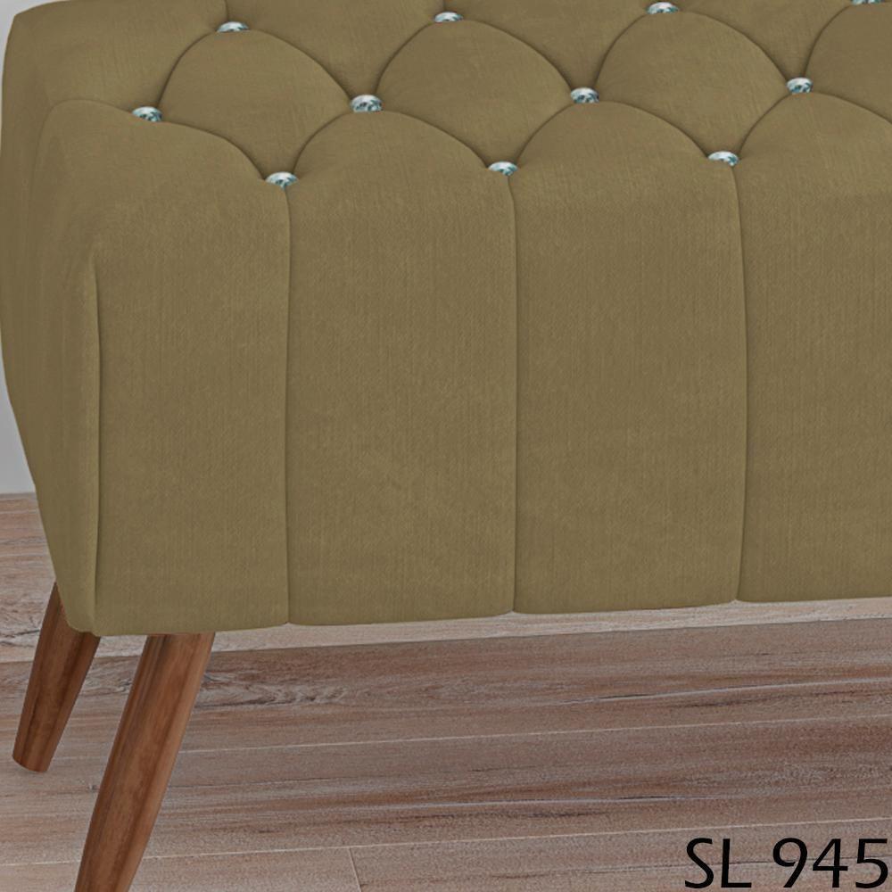 Puff Puf Para Sala 100 Cm Pes Madeira Trit Veludo Sl 945 Peer Sl 945 - 2