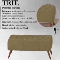 Puff Puf Para Sala 100 Cm Pes Madeira Trit Veludo Sl 945 Peer Sl 945 - 7