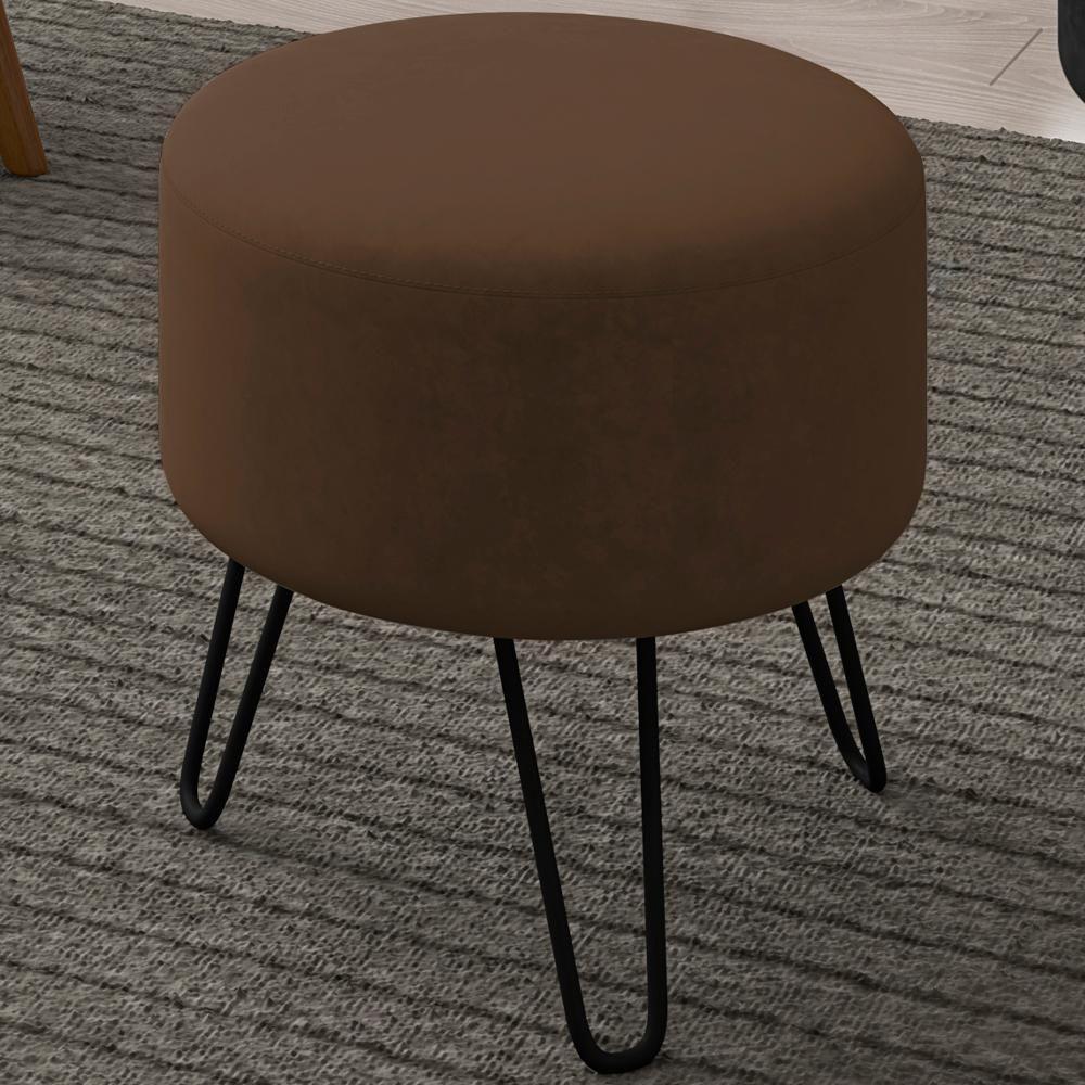 Puff Puf Para Sala Pes Metal Small Veludo Sl 942 Peer Sl 942 - 3