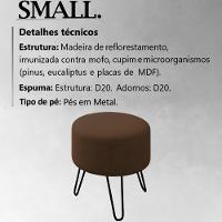 Puff Puf Para Sala Pes Metal Small Veludo Sl 942 Peer Sl 942 - 5