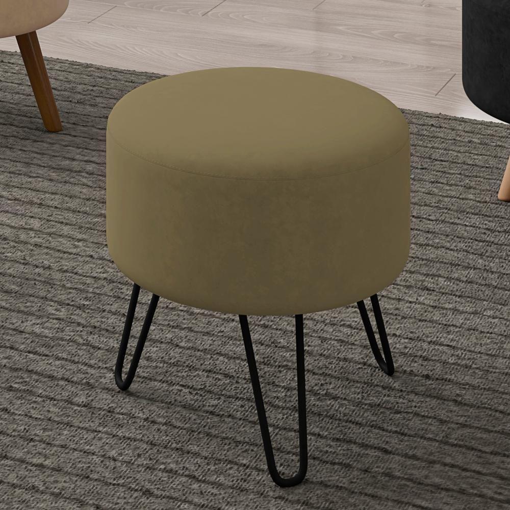 Puff Puf Para Sala Pes Metal Small Veludo Sl 945 Peer Sl 945 - 3