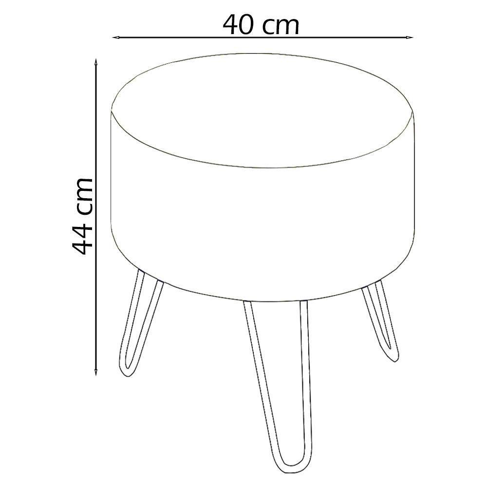 Puff Puf Para Sala Pes Metal Small Veludo Sl 945 Peer Sl 945 - 8