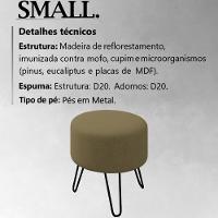 Puff Puf Para Sala Pes Metal Small Veludo Sl 945 Peer Sl 945