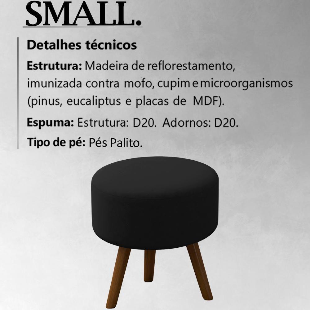 Puff Puf Para Sala Pes Palito Small Veludo Sl 944 Peer Sl 944 - 8