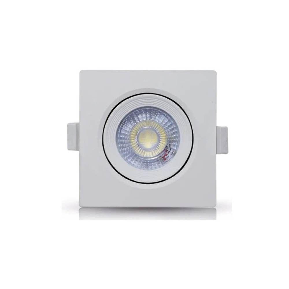 Spot Led Integrado Moderno Decoração Embutir Quadrado 5w Bivolt 3000k Branco - 1