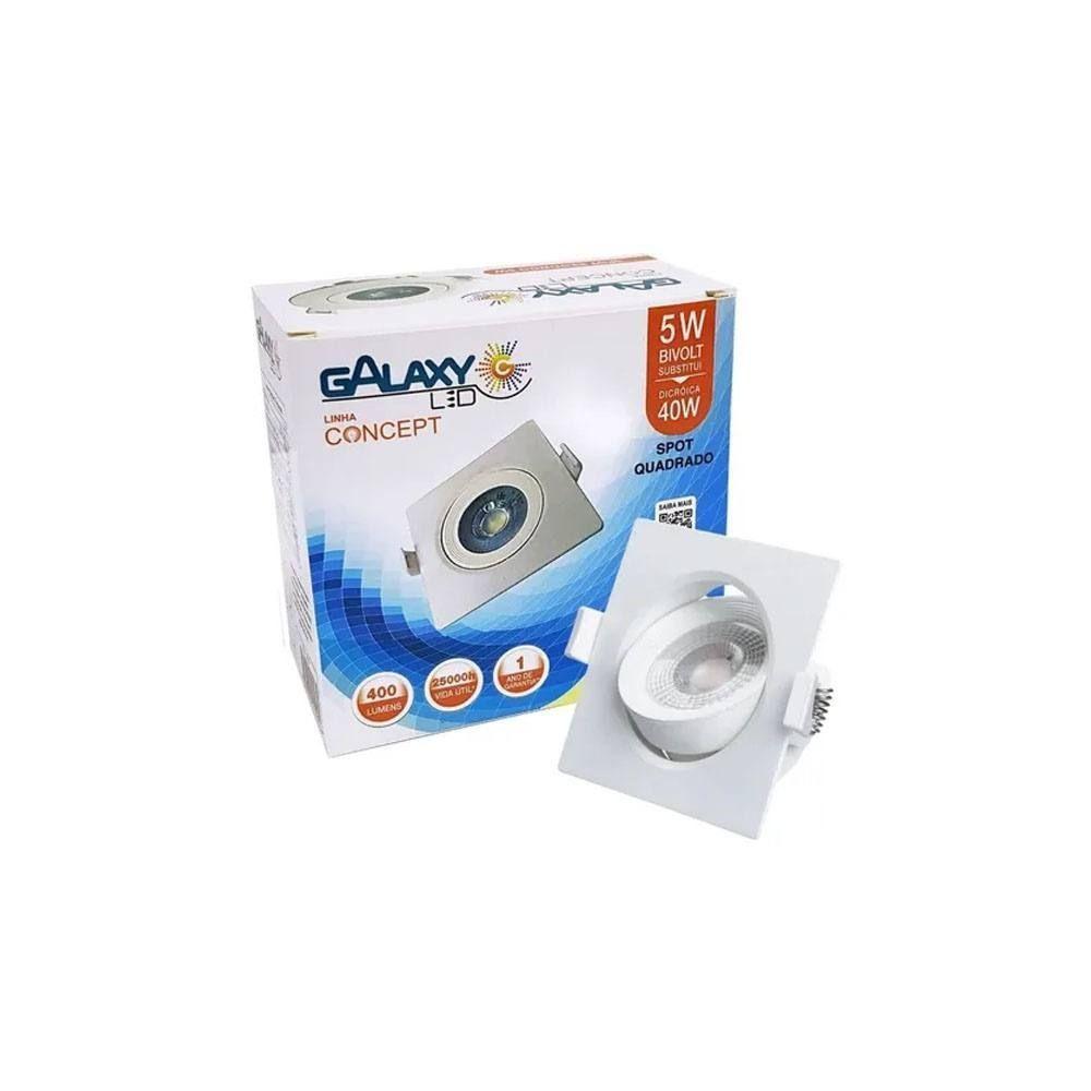 Spot Led Integrado Moderno Decoração Embutir Quadrado 5w Bivolt 3000k Branco - 2