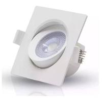 Spot Led Integrado Moderno Decoração Embutir Quadrado 5w Bivolt 3000k Branco - 3