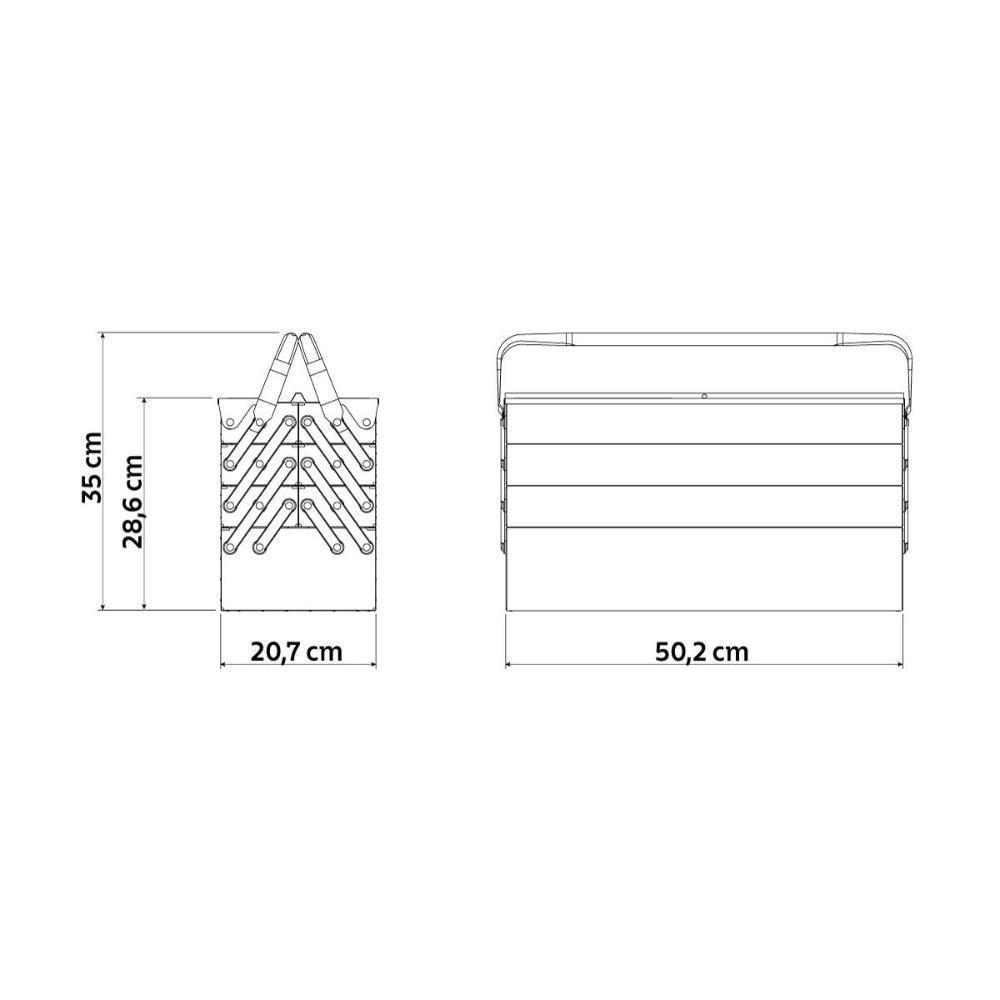 Caixa Sanfonada Para Ferramentas Tramontina Com 7 Gavetas E Alças Fixas - 3