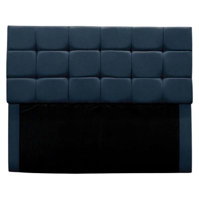 Cabeceira Estofada Cama Box Casal 140 Cm Bianca Suede Cor:azul Marinho